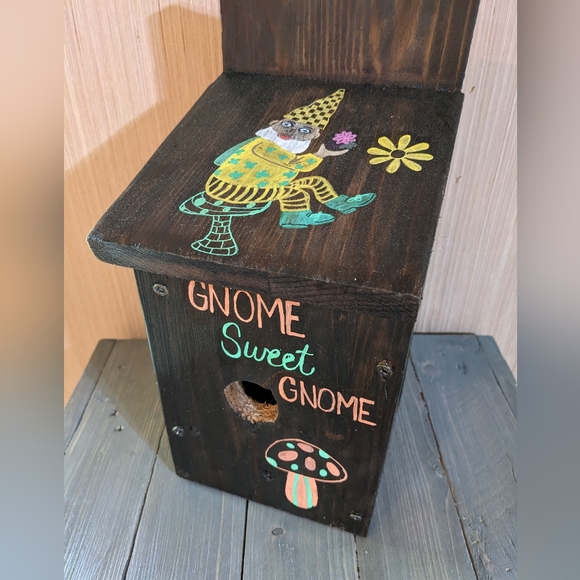 Handmade GNOME Cedar Wood Birdhouse - Picture 3 of 8